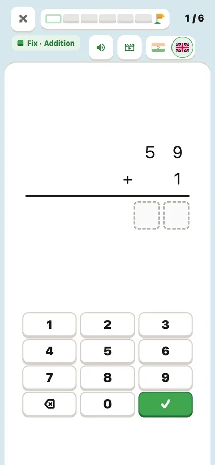 Fix: 59 plus 1 set out in columns
